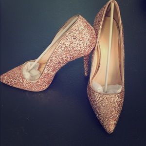 Rose gold shimmer high heels